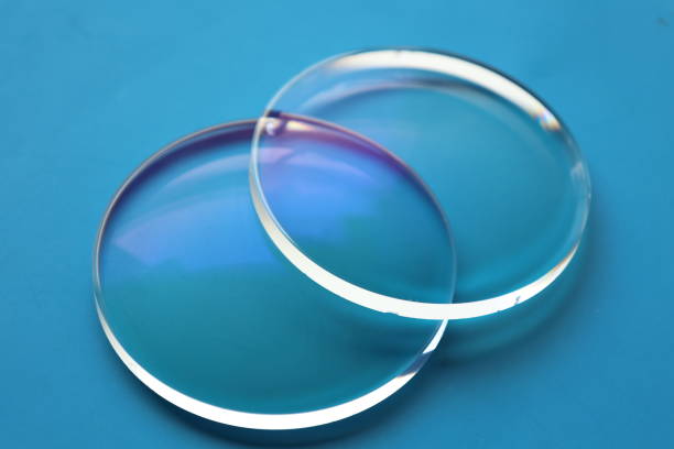 Transparent optical lens sample